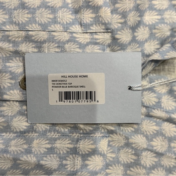 Hill House Powder Blue and White Baroque Shell Top - Picture 2 of 4